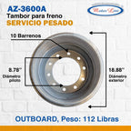 001 / Tambor / 18.88 X 7.60 / 10 Barrenos / Gunite 3600 A