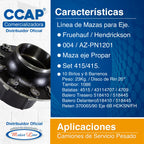004 / Maza Eje Propar / Fruehauf Hendrickson / Set 415/415