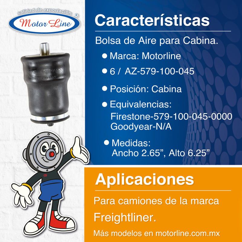006 / Bolsa De Aire Para Cabina / Freightliner