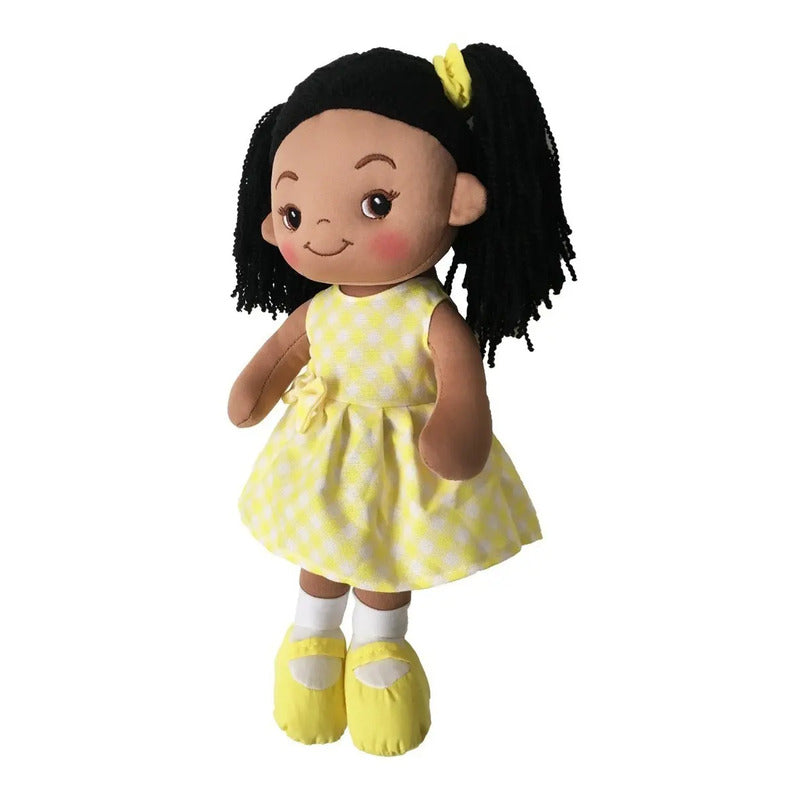 Muñeca De Trapo Y Tela Laura Color Amarillo