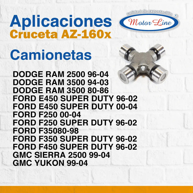 002 / Cruceta / 4 Pulgadas / Gmc Dodge Serie 1410 / Az-160x