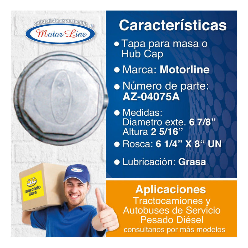 012 / Tapa Maza Eje Freuhauf / Grasa / Rosca / 6 7/8