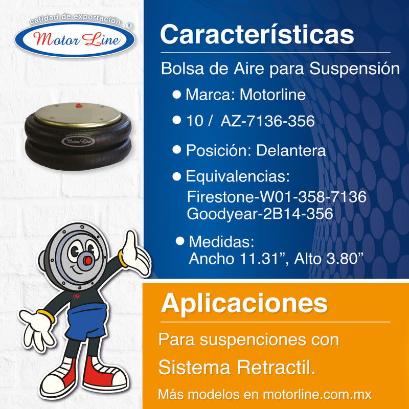 010 / Bolsa De Aire Para Suspensión /  Retractil Az 7136-356
