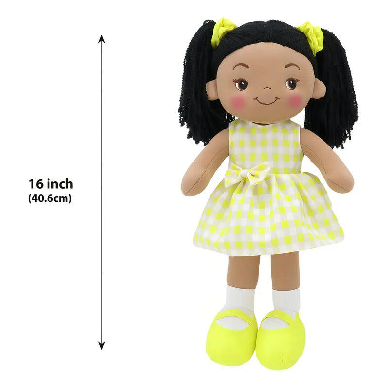 Muñeca De Trapo Y Tela Laura Color Amarillo