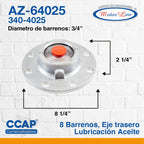 007 / Tapa Maza Trasera / Aceite / 8 Barrenos / 8.25 In.