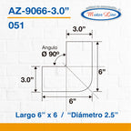 051 / Codo Silicón / Cople 90 Grados / 6 X 6  Diámetro 3.0 Azul