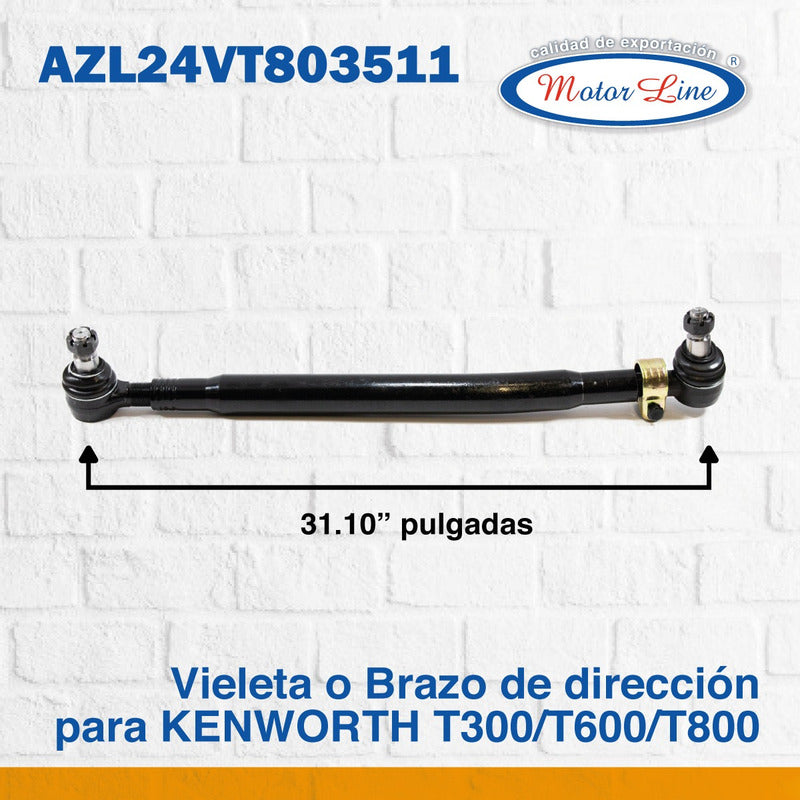 002 / Brazo Dirección  Largo: 28.5 / Kenworth T300 T600 T900