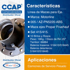 005 / Maza Eje Propar Freuehauf  10 Birlos Abs Set 415/415