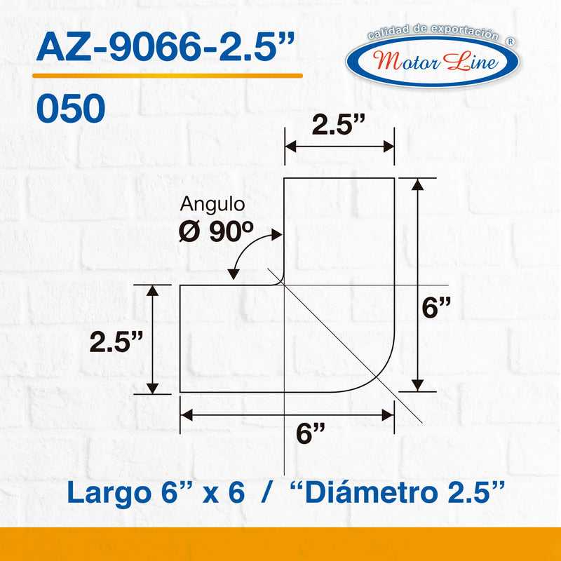050 / Codo Silicón / Cople 90 Grados / 6 X 6  Diámetro 2.5  Azul