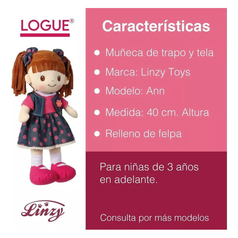 Muñeca De Trapo Y Tela / Ann / Linzy Toys