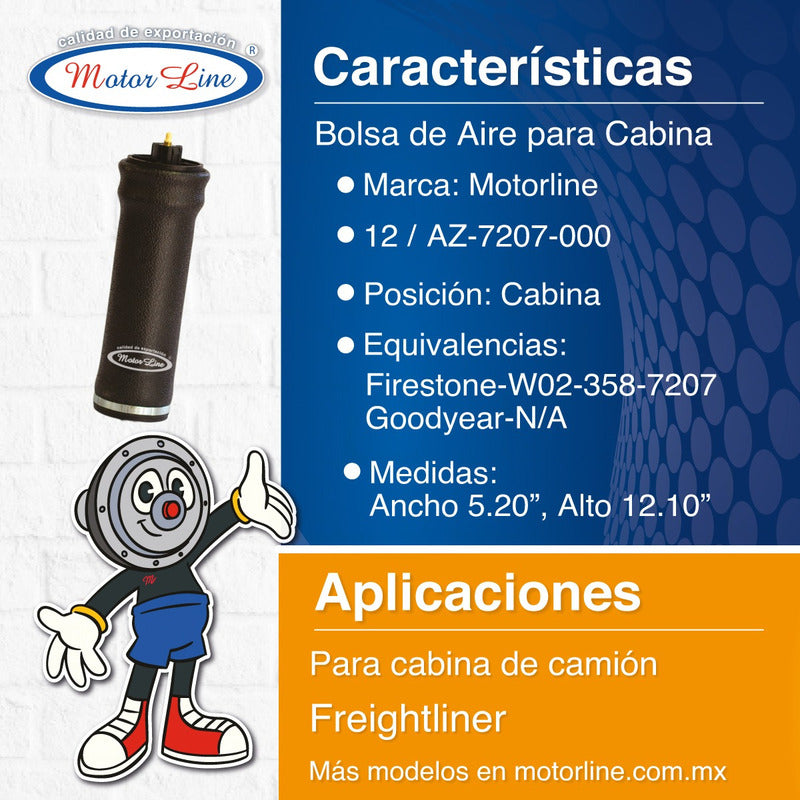 012 / Bolsa De Aire Para Cabina / 12.10 In / Freightliner.