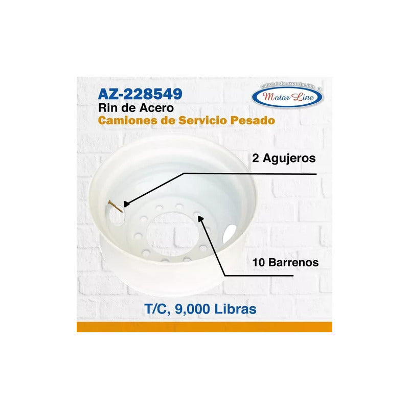 006 / Rin Tuerca Capuchón 22.50 X 8.25 / 9,000 Lb Az-228549 Blanco