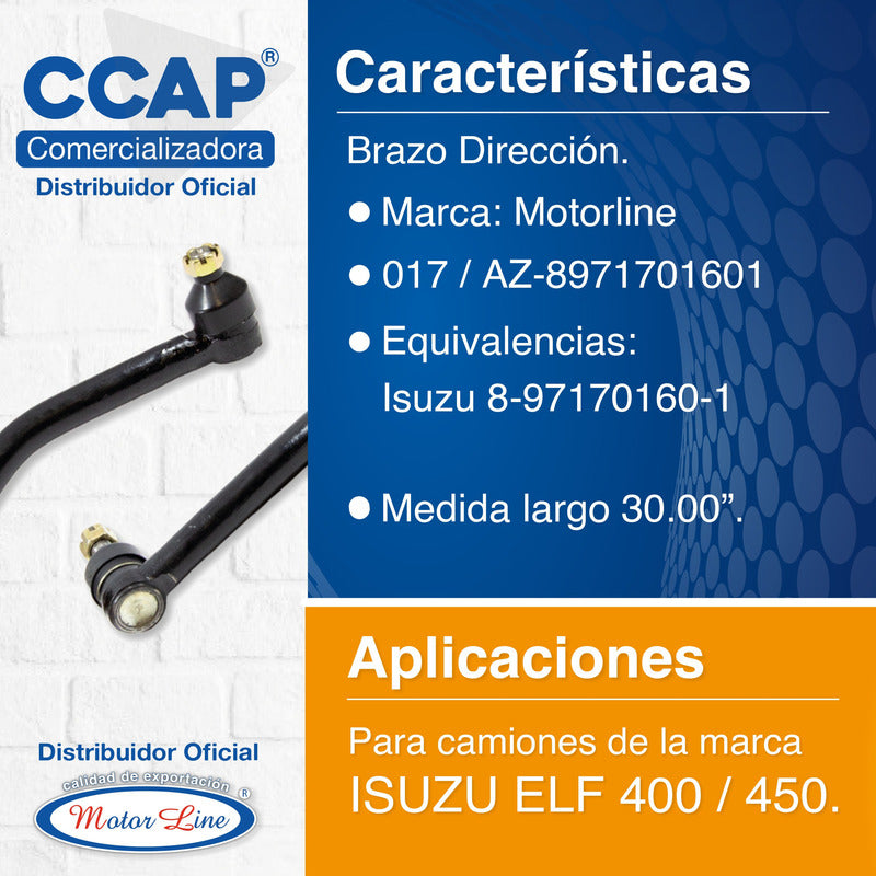 Brazo Dirección / Largo: 30.00 / Isuzu / 400 / 450