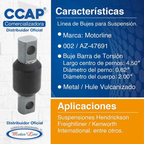 002 / Buje Barra Torsión Hendrickson 47691-000l Gaff 13521