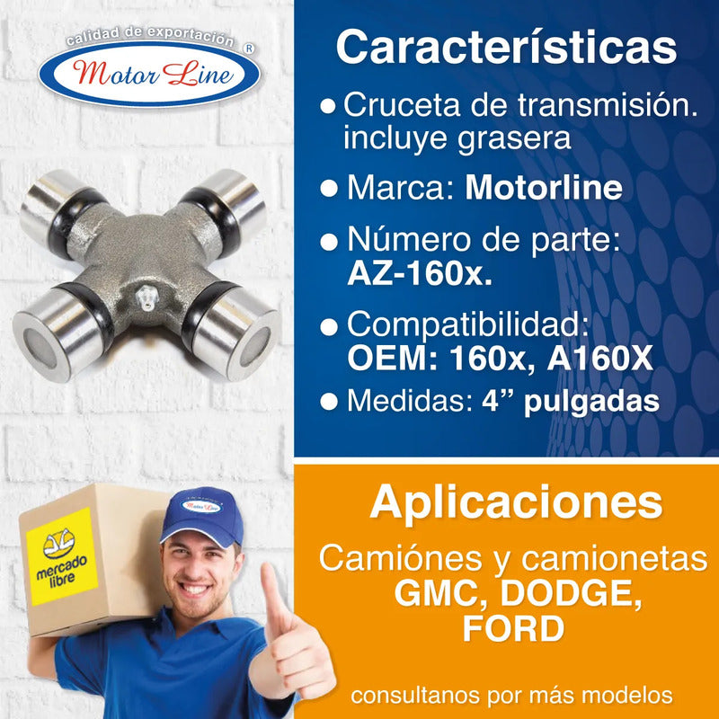 002 / Cruceta / 4 Pulgadas / Gmc Dodge Serie 1410 / Az-160x