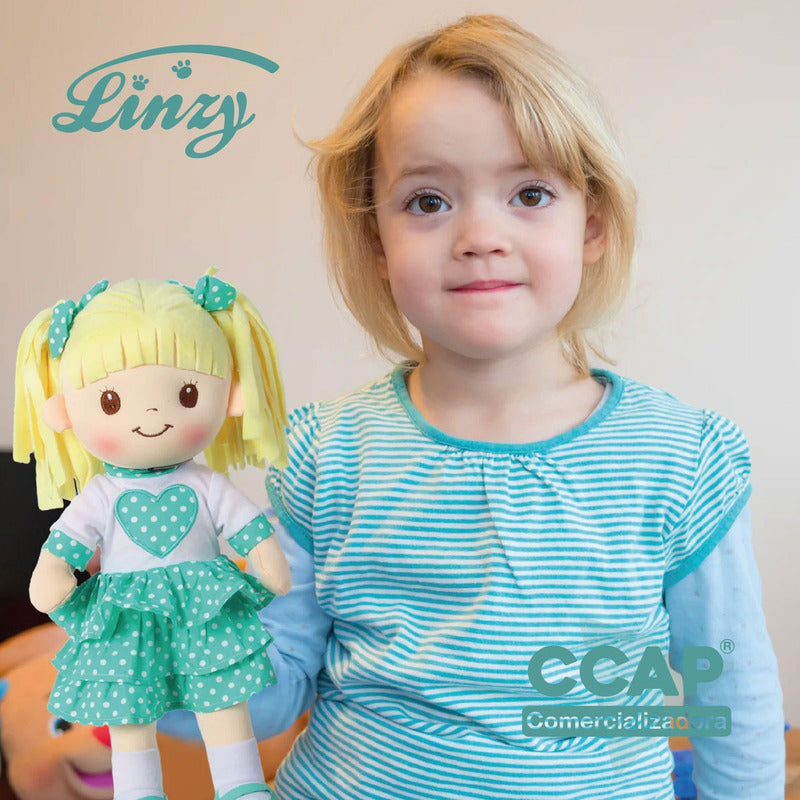 Muñeca De Trapo Y Tela / Sophia Turquoise / Linzytoys