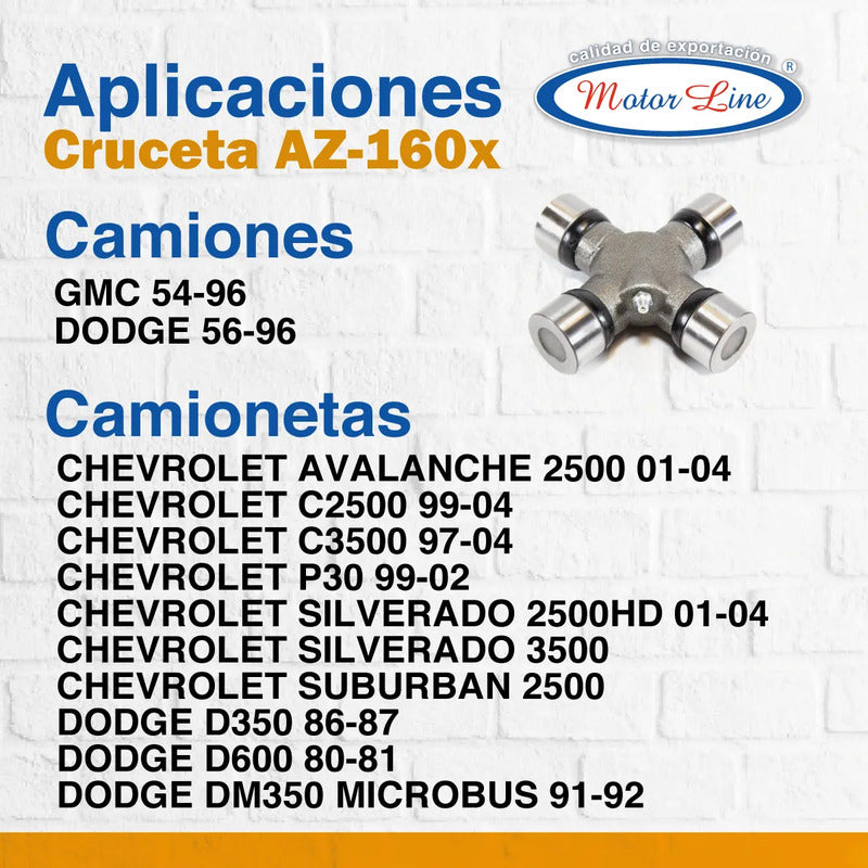 002 / Cruceta / 4 Pulgadas / Gmc Dodge Serie 1410 / Az-160x
