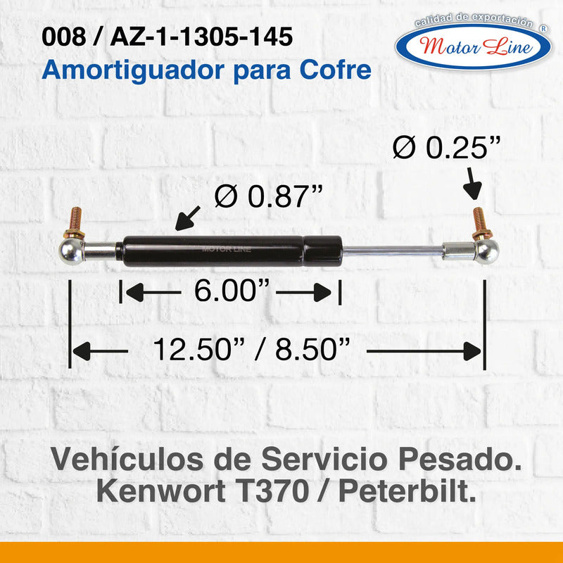 Amortiguador Para Cofre Kenworth T370 Para Peterbilt