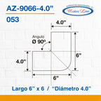 053 / Codo Silicón / Cople 90 Grados / 6 X 6  Diámetro 4.0 Azul