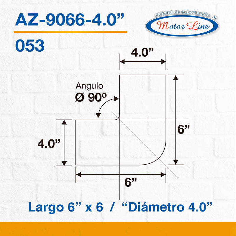 053 / Codo Silicón / Cople 90 Grados / 6 X 6  Diámetro 4.0 Azul