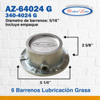 006 / Tapa Maza / Hub Cap / Grasa / 6 Barrenos / Diám. 5.25