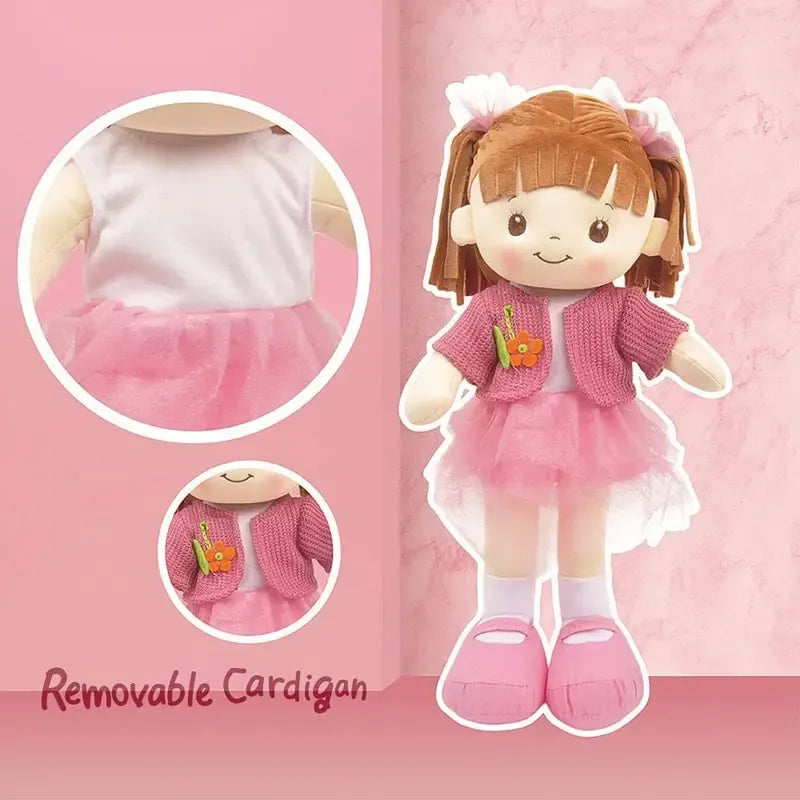 Muñeca De Trapo Y Tela Lorena Color Rosa Falda De Tul