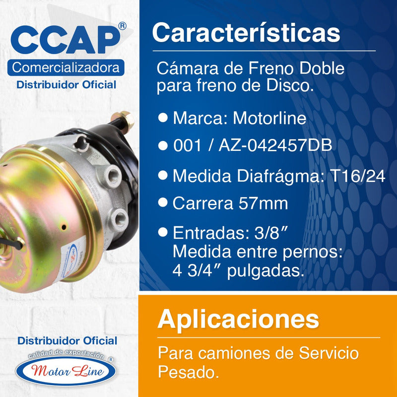 2 Rotochambers T16-24 Cámaras Dobles Freno De Disco