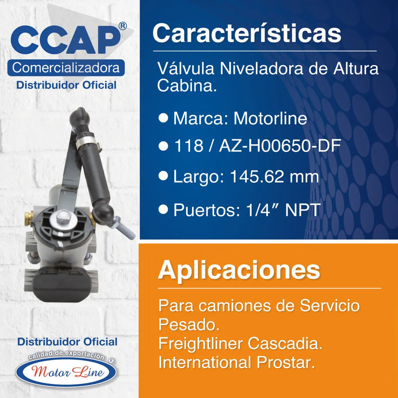 118 / 10pz Valvulas Niveladoras Cabina / Cascadia Prostar. Gris