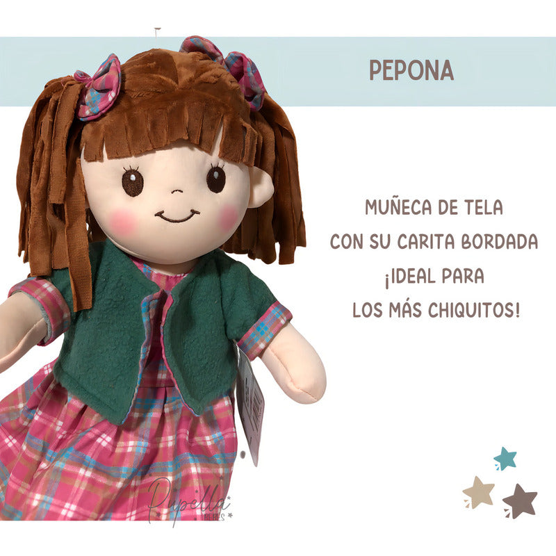 Muñeca De Trapo Y Tela Juliana Linzy Toys Con Chaleco Removible 40cm