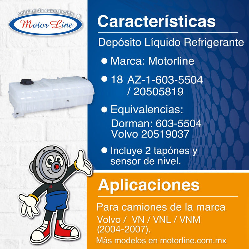 018 / Depósito Líquido Refrigerante / Volvo / Vn / Vnl / Vnm