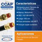 062 / 2 Mangueras Frenos Aire Rotochamber Armada 100cm 3/8