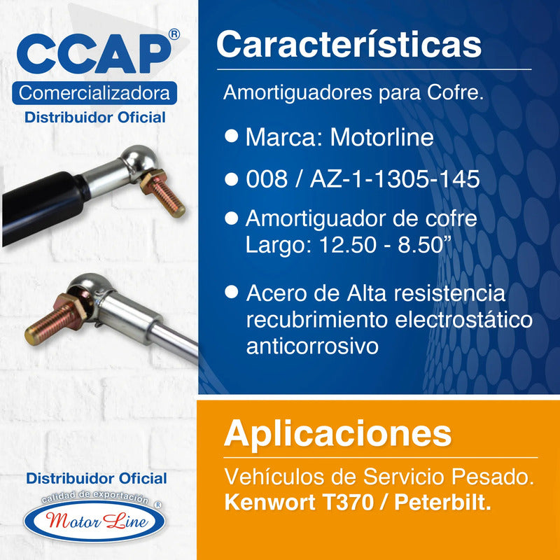 Amortiguador Para Cofre Kenworth T370 Para Peterbilt