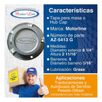 004 / Tapa Maza / Hub Cap / Grasa / 5 Barrenos / 6.25