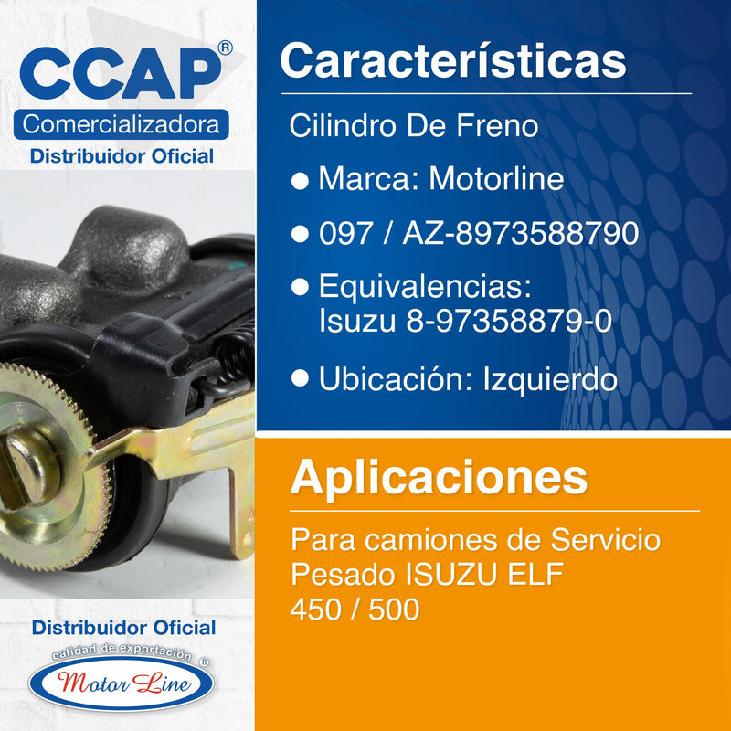 097 / Cilindro De Freno / Derecho / Isuzu Elf / 450 / 500
