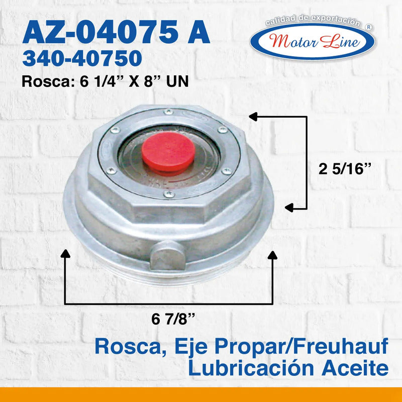 011 / Tapa Maza Eje Freuhauf / Aceite / Rosca / 6 7/8