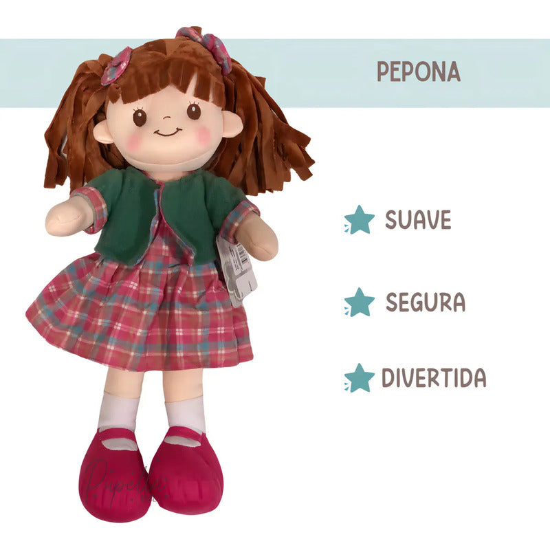 Muñeca De Trapo Y Tela Juliana Linzy Toys Con Chaleco Removible 40cm