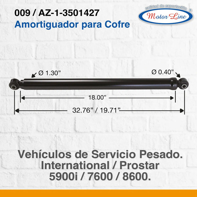 Amortiguador Para Cofre / Largo 32.76 International Prostar