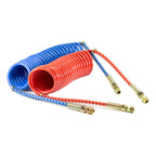 001 / Manguera Espiral Servicio Manitas Azul Y Roja 15 Pies