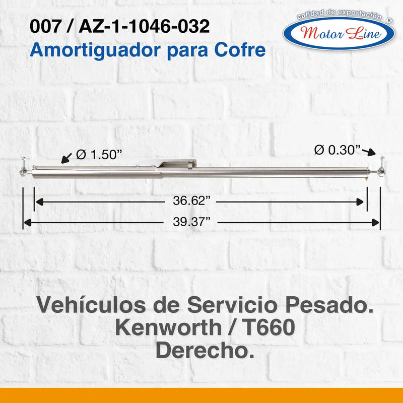 Amortiguador Para Cofre / Largo 39.37 / Kenworth / T660