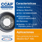 010 / Tambor / 11.75 X 3.25 / Delantero / Isuzu / Elf 100