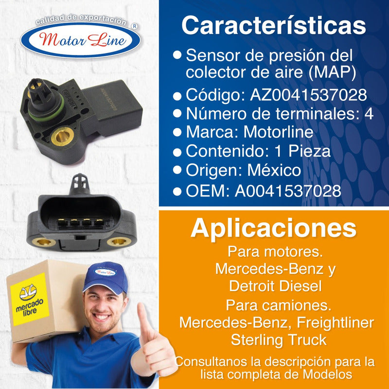 094 / Sensor Emisión De Gases Map / Mercedes / Freightliner.