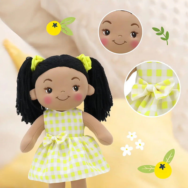 Muñeca De Trapo Y Tela Laura Color Amarillo