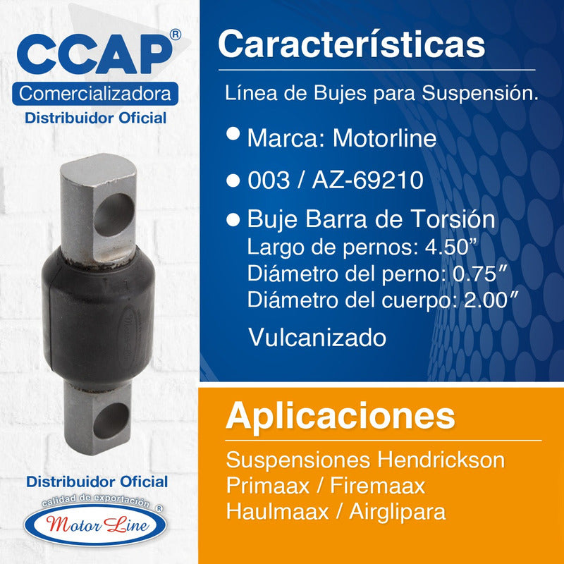 003 / Buje Barra Torsión Hendrickson 69210-000h Gaff 13672