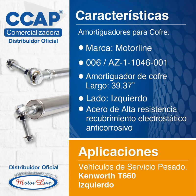 Amortiguador Para Cofre / Largo 39.37 / Kenworth / T660