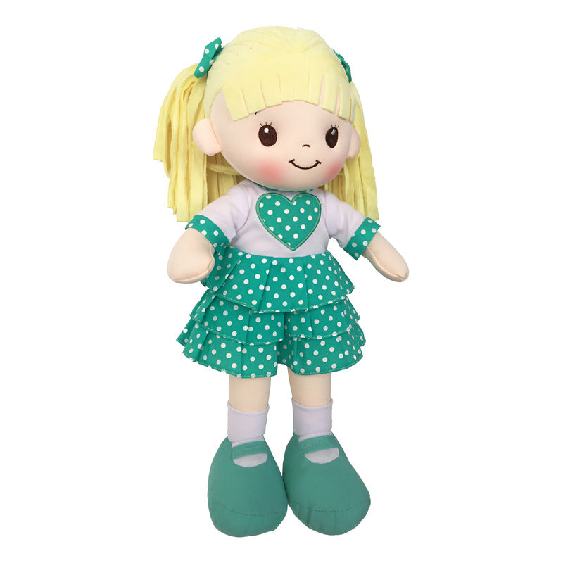 Muñeca De Trapo Linzy Toys Sophia Verde 40cm Coleccionable Lavable