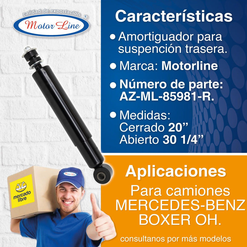 155 / Amortiguador / Trasero / 30.25 / Mercedes Boxer