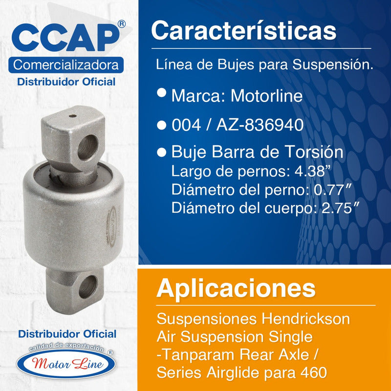 004 / Buje Barra Torsión / Hendrickson / R3010303 Gaff 11729