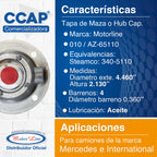 010 / Juego De 12 Tapas De Maza / Delantera / Aceite