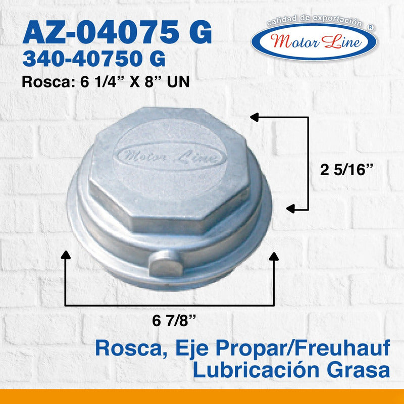 012 / Tapa Maza Eje Freuhauf / Grasa / Rosca / 6 7/8