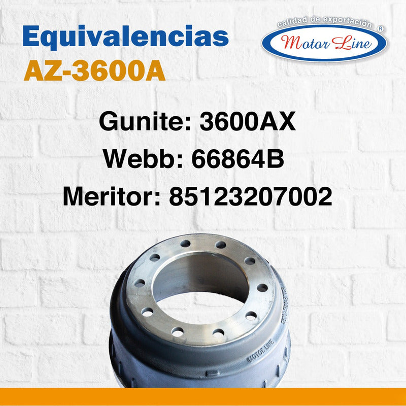 001 / Tambor / 18.88 X 7.60 / 10 Barrenos / Gunite 3600 A